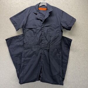 Red Kap Coveralls Mens Medium Navy Short Sleeve Mechanic Uniform Industrial